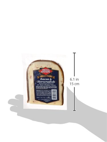 Dietz & Watson Bacon and Horseradish Cheddar Cheese Wedge, 7.6 oz