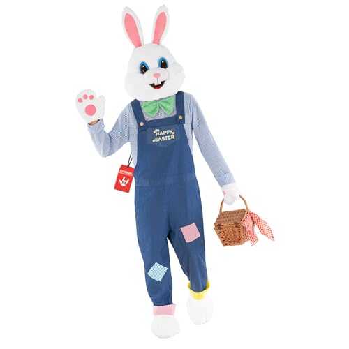 Image of Morph Easter Bunny Costume Adult Rabbit Mascot Dungarees Suit for Easter Costumes Celebrations and Events, X-Large