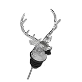 NUOBESTY Verseur à Vin Tête de Cerf Argenté, Bec Verseur Doseur en INOX, Bouchon Bouteille...