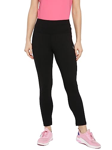 Image of Macrowoman W-Series Active Yoga Tights for Women in Poly Cotton Stretch with High Waist & Pocket for Yoga & Cycling