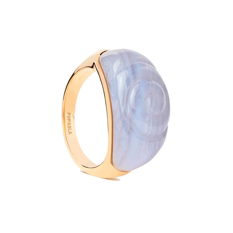 Bague en agate bleue pour femme PDPaola AN01-C59-12 en argent taille 52