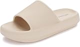 BRONAX Pillow Slippers for Women and Men | House Slides Shower Sandals | Cushioned Thick Sole 40-41 Khaki