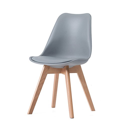 ZHJ Solid Wood Chair Home Dining Chair Adult Chair Lounge Chair stool (Color : Gray)