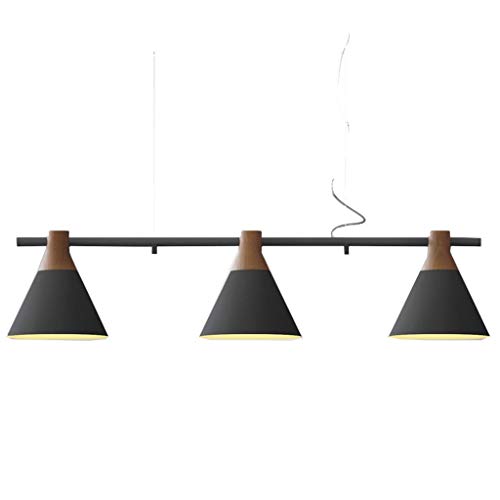 Lustre à 3 têtes en bois pour illuminer efficacement une table de séjour