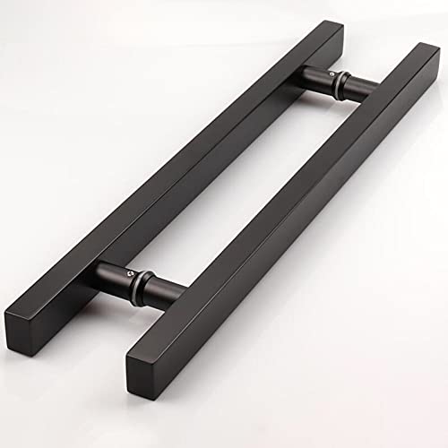 Poignées de porte en métal noir mat de 100 cm au design architectural haut de gamme - 4
