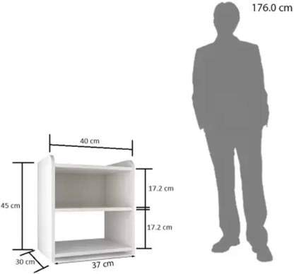Image of Woodsy Wooden Side Table Table /Coffee /Bedside with Storage Side Table for Bedroom (White)