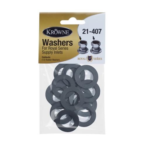 FSE 373-KR-21-407 Royal Series Replacement Washer Set, Replacement Washers for Royal Series Supply Inlets and Coupling Flanges, Black Rubber Construction, 12-Piece Set