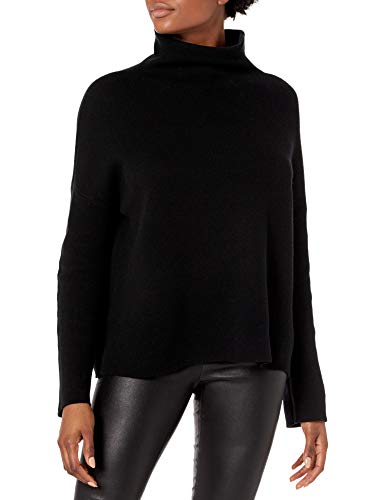 Vince Women Funnel Neck Pullover, Black, Small #TOP25