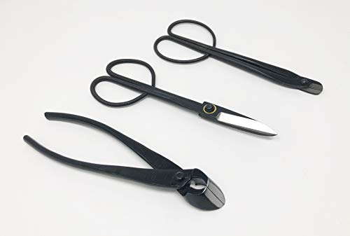 U-Nitt Premium 3-Pc Bonsai Tool Set Carbon Steel: Concave Cutter; Wire Cutter; Basic Shear: In A Case #TOP17