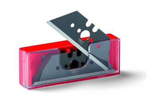 Samurai Black Trapez Trapezklingen 10 Stück im Sicherheitsspender für Cutter Teppichmesser schwarz sehr scharf und langlebig aus Japanstahl