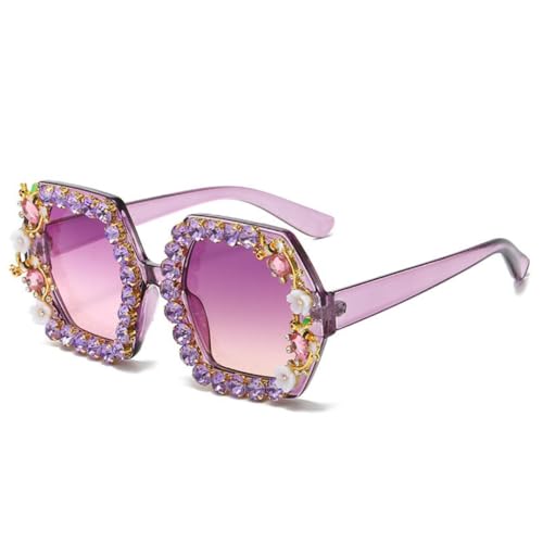 Lunettes de soleil tendance haut de gamme à finition scintillante épurée