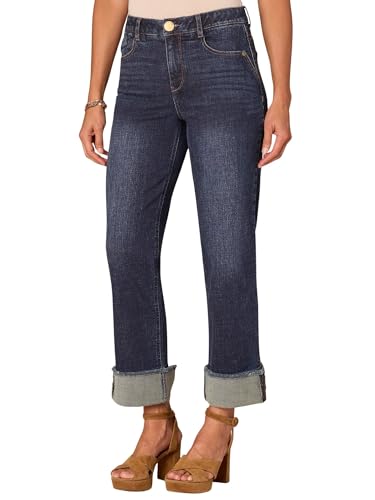 Ab Solution High Rise Up Cascading-D Boyfriend Wide Leg Jeans with Fray Cuff2