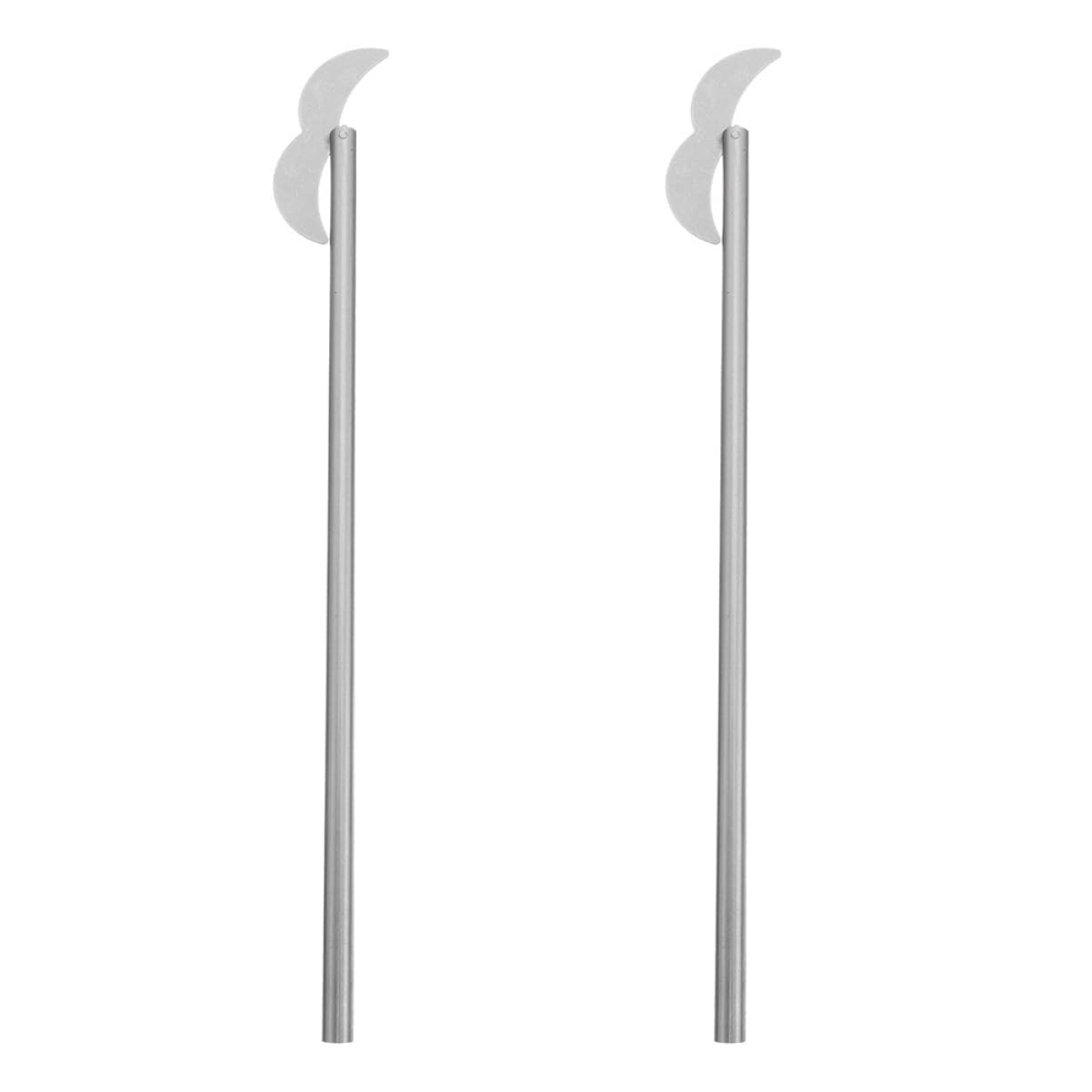 Garneck Sturdy Stainless Steel Stirring Rod Long Handle 2pcs Chemistry Paddle Stirrer for Lab Use