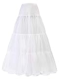 1950's Vintage Petti Skirts Victorian Style Petticoat Full Circle Dance Petticoats Crinoline (L/XL,Ivory)