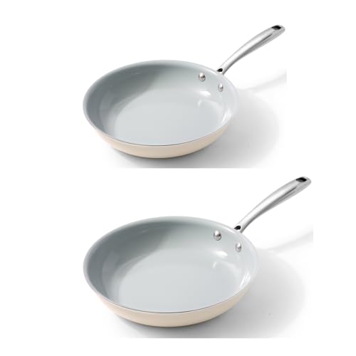 Nonstick Frying Pans Ceramic Skillet: 9.5 & 11 Inches Non Stick Egg Fry Pan - PFOA PTFE PFAS Free