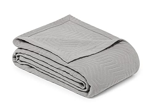 Threadmill Luxury Cotton Blankets For Queen Size Bed | All-Season 100% Cotton Queen Size Blanket | Aster Jacquard Cozy Lightweight, Soft Breathable Coverlet Fits Full Size Bed, 90X92 | Scottish Grey #TOP28