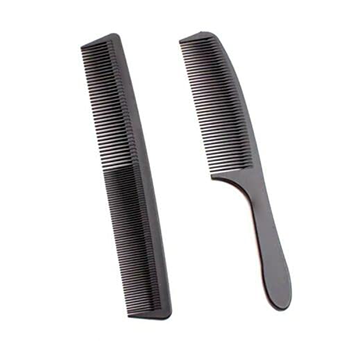 2 Pack Hair Cutting Combs with Wide Fine Tooth, Barber Carbon Cutting Comb Salon Hair Sectioning Anti Static Spa Fiber Heat Resistant Anti Static for Salon Hairdressing Styling