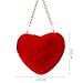 Imagen de Yeenano Bolso De Hombro De Corazón Rojo Bolso En Forma De Corazón De Piel Sintética Bolsos De Hombro De Cadena Suave Creativa Para Mujeres Niñas Para Día De San Valentín Carnaval Viajes Uso Diario