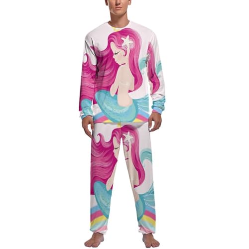 Pantalon vêtements de nuit et haut manches longues ensemble pyjama homme Sirène
