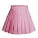 Women School Uniforms plaid Pleated Mini Skirt,0,Light Pink a