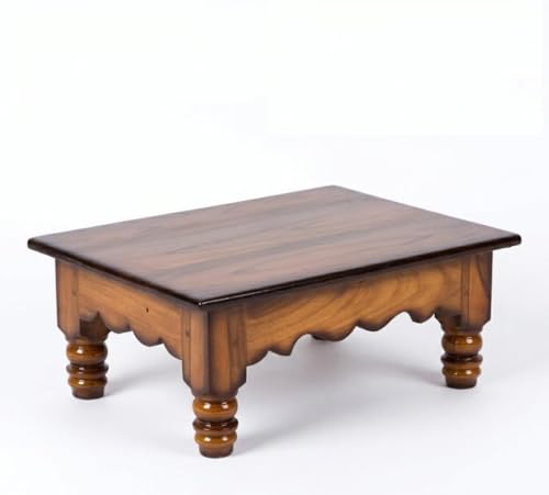 Image of Pooja Chowki Pata Chowki Decorative bajot for Sitting Pooja Temple Stool for Mandir (Extra Large)