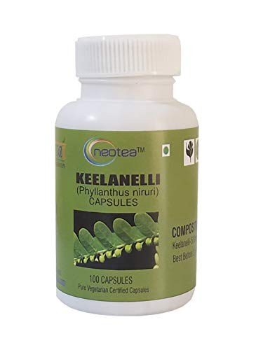 Neotea Keelanelli Capsules | Bhumi Amla | Chanca Piedra | Capsule Phyllanthus Niruri with Pure Natural Extracts | All Natural, Pure Herbs | 500 MG - 100 Capsules