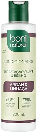 BONI NATURAL - Condicionador Vegano e Natural, Argan e Linhaça, C...