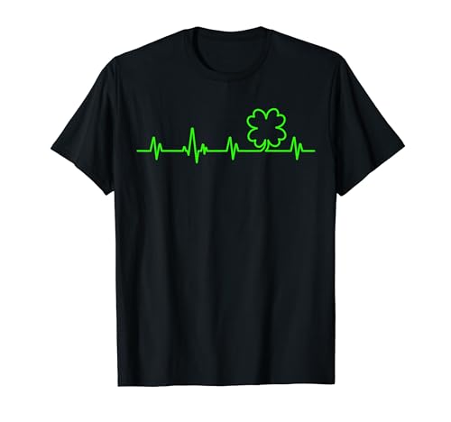 Heartbeat Shamrock Shirt Irish Lucky Clover St Patricks Day Maglietta