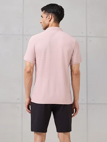 Image of TECHNOSPORT Men's Slim Fit Striped Half Sleeve Polo Active Out T-Shirt for Gym, Sports & Regular Use