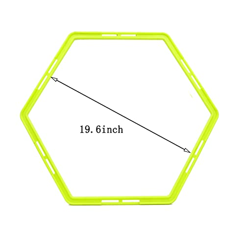Ahuij Hexagonal Agility Ring/Speed Ring/Ladder For Agility Footwork, Speed Hurdles, Total Body Exercise, Home Gym Exercise Fitness Equipment, Sports Training Tools (Lemon Yellow) #TOP1