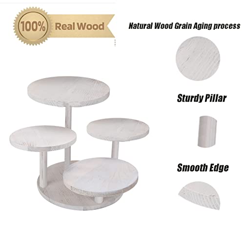 5 Tier Round Cupcake Tower Stand For 60 Cupcakes, Wooden Cake Stands With Tiered Tray Decor,Farmhouse Tiered Tray Decor,Cupcake Display For Birthday Graduation Baby Shower Tea Party #TOP1