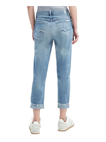 7 For All Mankind Womens Denim Light Wash Boyfriend Jeans3