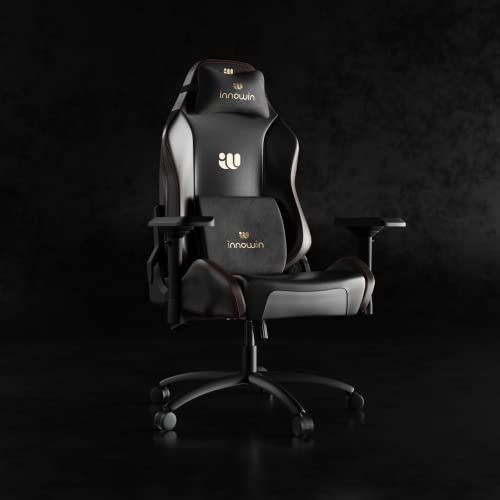 INNOWIN Blaze Ultimate Ergonomic Multi-Functional Gaming Chair with 4D Adjustable Arms and 180° Tilt Butterfly Mechanism with PU Leather Headrest & Lumbar Support (Black and Gold)| 3 Years Warranty