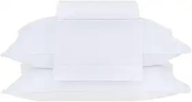 Buddemeyer Jogo de Cama Casal Percal 180 Fios Basic Percalle 100% Algodão Penteado Branco 4 peças