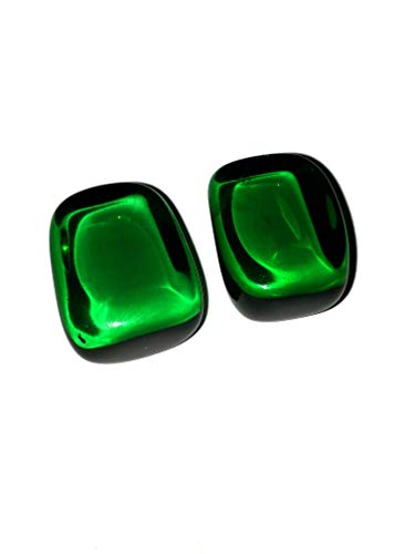 Image of 2pc Gaia Stone Medium Green Obsidian Tumbled & Polished Healing Crystal Gemstone Specimens from Washington, USA