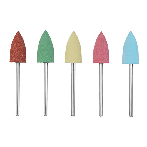 5Pcs Set Rubber Silicone Drill Bits Milling Cutter for Nail Buffer Polisher Grinder Tool