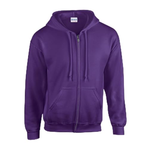 TICTEX Sweat-Shirt à Capuche Unisexe |Veste Polaire Heavy Blend pour Hommes et Femmes | Veste Sweat avec Capuche et Fermeture éclair | Veste d'été légère | Purple, M