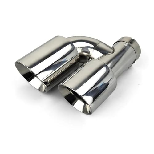 Embout pot d'échappement voiture double sortie gauche 63-101 acier inoxydable universel
