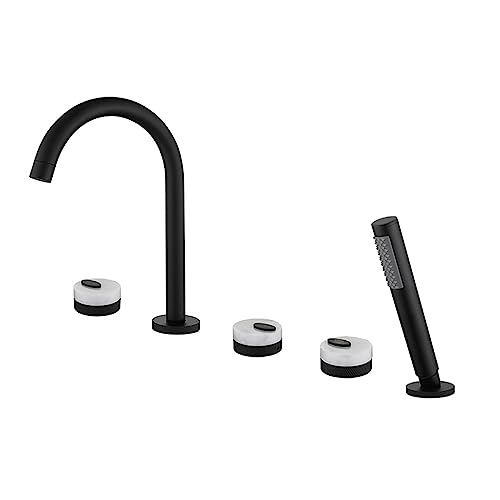 Mitigeur de bain-douche à col de cygne noir chic en laiton massif MOCHAMIK