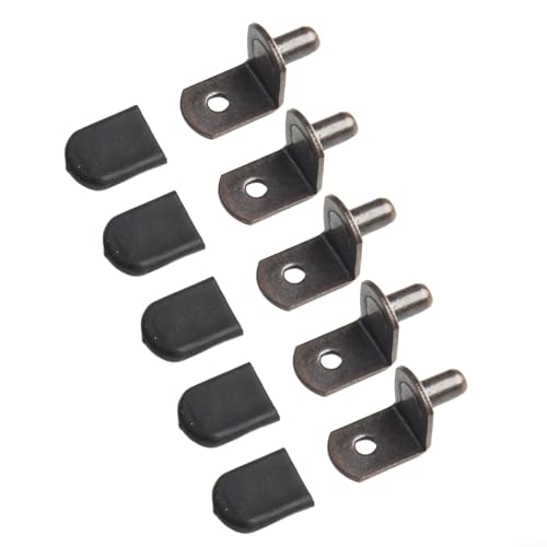 Paquete de 20 pernos de soporte de estante de 6 mm para armarios con pasadores de metal en forma de L, adecuados para su uso con varios materiales de estantes, incluyendo madera y vidrio