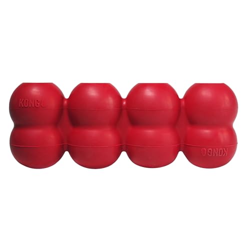 KONG Goodie Ribbon - Befüllbares Hundespielzeug aus Naturkautschuk - Kauspielzeug in Knochenform - Für Kleine Hunde