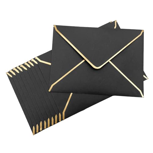 Invitaciones de boda para ceremonias de noche con sobre negro y oro 50 piezas