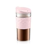 travel mug grande edelstahl Bodum Silikonband in Farbe für besseren Halt
