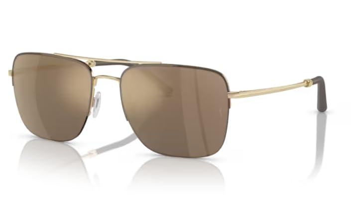 Oliver Peoples 0OV1343S R-2 50355A Umber-Gold/Desert Mirrored Square Men's Sunglasses, 56/18/145