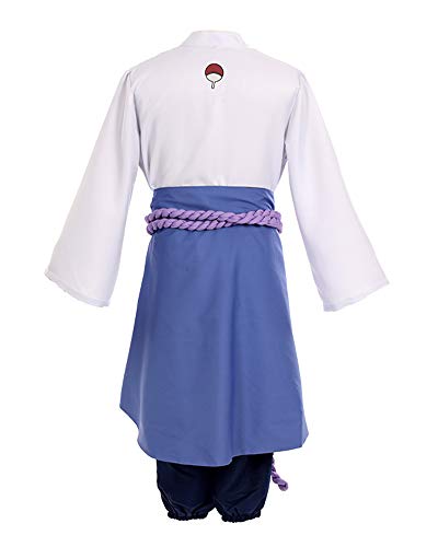 Rulercosplay Leaves Village Ninja Cosplay Cosutme of Sasuke Cosplay from Shippden to Boruto - Deluxe Version (L, White-Shippden)