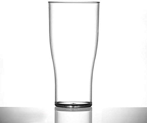 Plastic Pint Glasses 48 Pack - Tulip Pint Glass 20oz | Catering Quality | Reuse 1000 Times | Virtually Unbreakable - Tough Polycarbonate