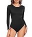 heekpek Shapewear Damen Body Langarm Rundhals Shaper Bauchweg Elegant Hoher Elastizität Gerippt Bodysuit Langarmbody Top Formende Bodys für Damen, Schwarz, M Damen Schwarz günstig Kaufen-heekpek Shapewear Damen Body Langarm Rundhals Shaper Bauchweg Elegant Hoher Elastizität Gerippt Bodysuit Langarmbody Top Formende Bodys für Damen, Schwarz, M