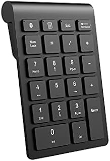 Bluetooth Wireless Number Pad Portable External Numeric Keypad Keyboard Numpad 22 Keys Financial Accounting Excel Data Entry 10 Keys for Laptop Windows iMac MacBook Surface Pro Tablets,Black
