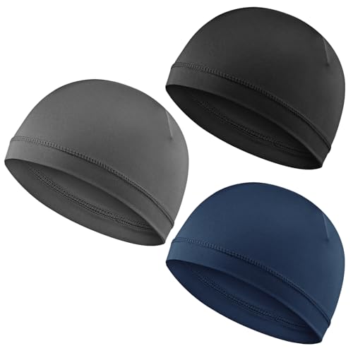 Image of WY LIGHTING LEVEL 3Pcs Skull Caps Soft Lightweight Beanie Hats Moisture Wicking Stretchy Breathable Helmet Liner for Men