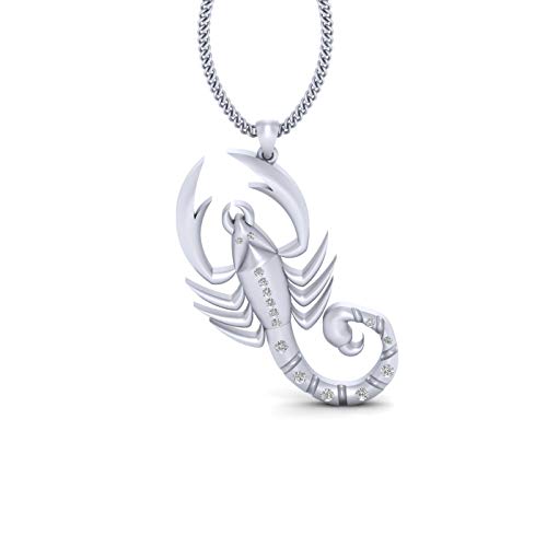 Colgante escorpión de plata ley 925 hipoalergénico con diamante gótico de 33mm